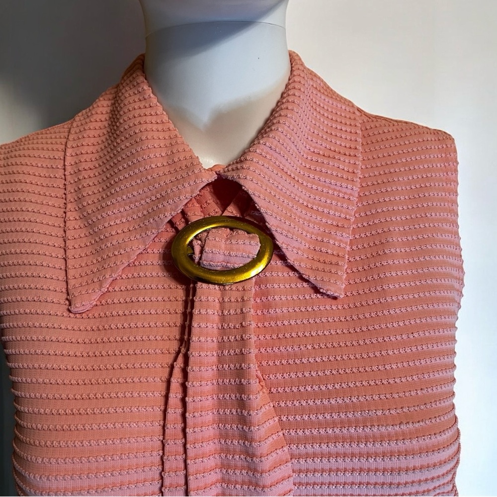 Vintage 1960s NPC FASHIONS of Warren, Pennsylvania Pink Sleeveless Dress - Picture 4 of 8